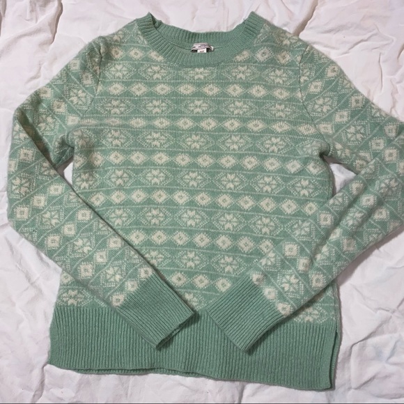 Gap Mint/Pastel Green Floral Knit Sweater - Picture 1 of 3